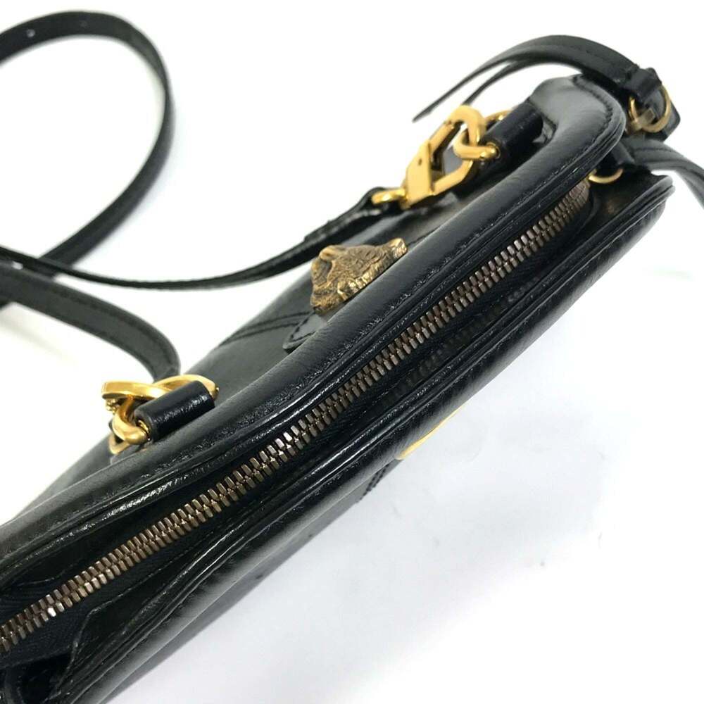 GUCCI Black Leather GG Marmont Shoulder Bag - Picture 6 of 16